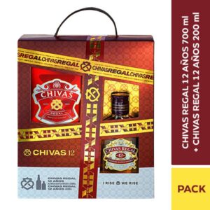 PACK CHIVAS REGAL 12 AÑOS 700 ML + 200 ML