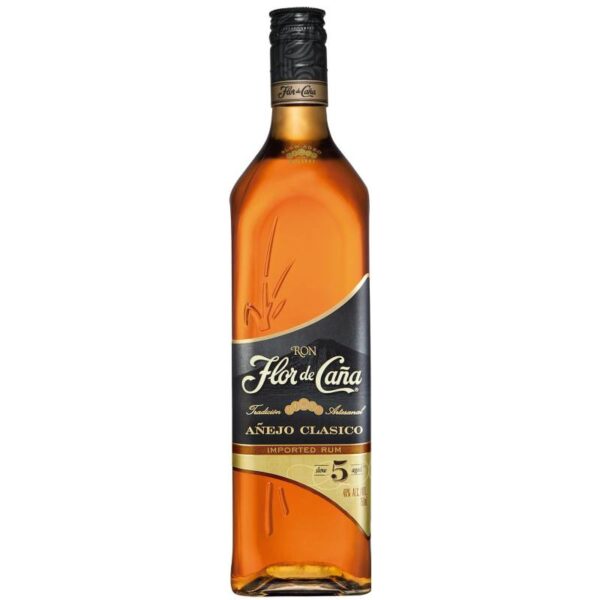 FLOR DE CAÑA ETIQUETA NEGRA 5 AÑOS 750 ML